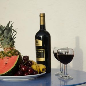 Fruits and wine